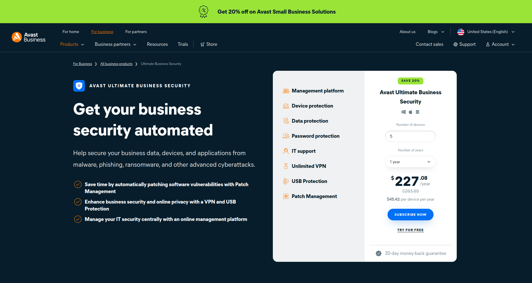 Avast Ultimate Business Security Screenshot