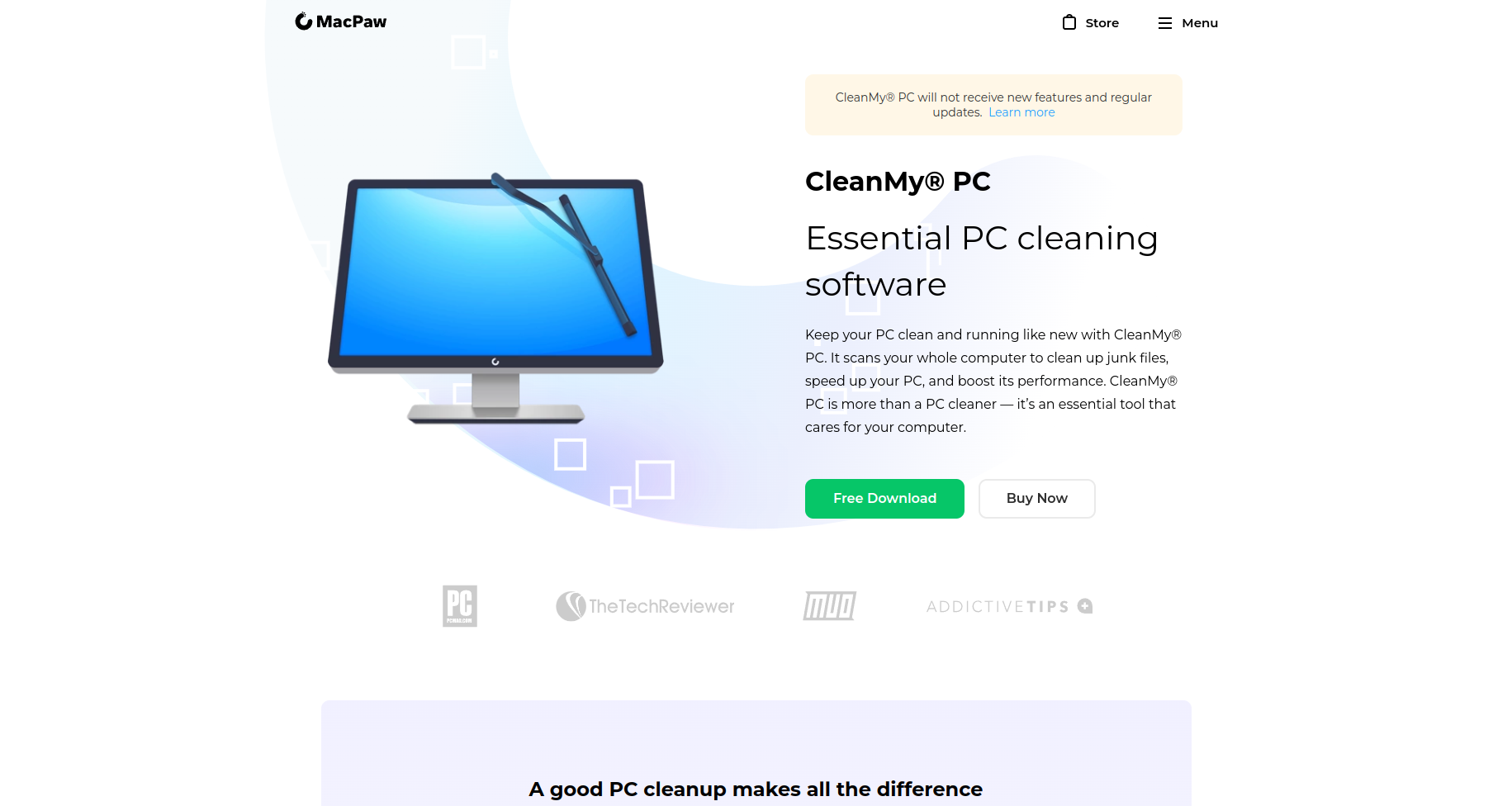 CleanMyPC Screenshot